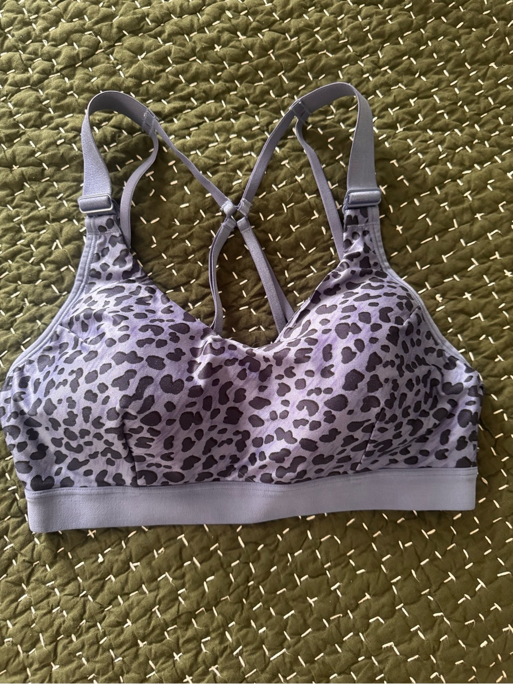 Light Purple Leopard Print Calia Molded Cup Bra - S